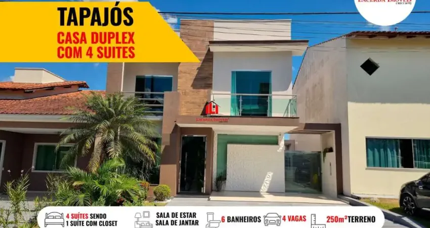 Casa em condomínio para venda em manaus, tarumã, 4 dormitórios, 4 suítes, 5 banheiros, 4 vagas