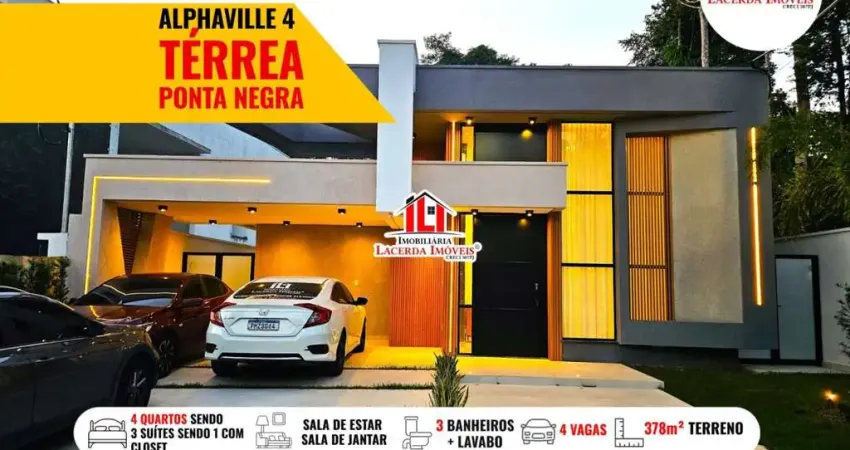 Casa em condomínio para venda em manaus, ponta negra, 4 dormitórios, 3 suítes, 5 banheiros, 4 vagas