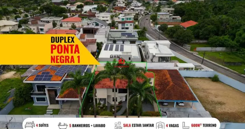Casa em condomínio para venda em manaus, ponta negra, 4 dormitórios, 4 suítes, 5 banheiros, 4 vagas