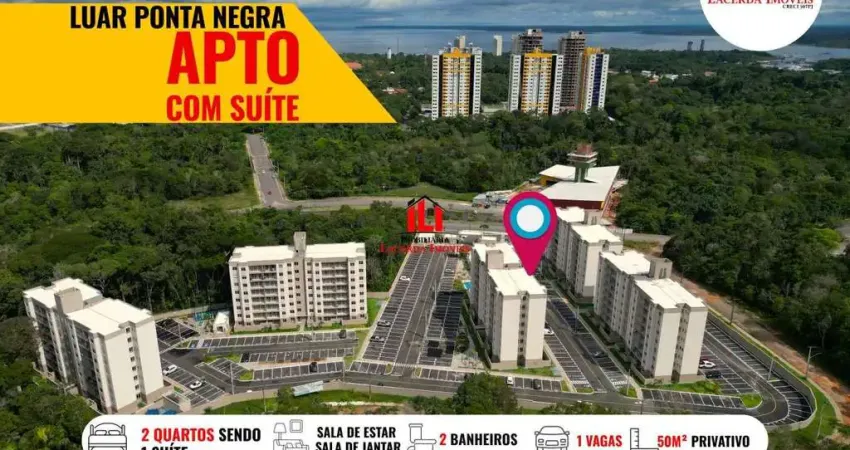 Apartamento para locação em manaus, ponta negra, 2 dormitórios, 1 suíte, 2 banheiros, 1 vaga