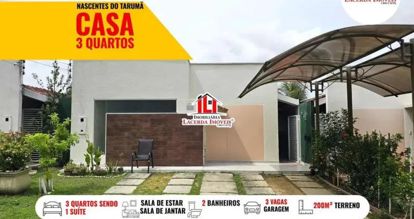 Casa em condomínio para venda em manaus, tarumã-açu, 3 dormitórios, 1 suíte, 2 banheiros, 3 vagas