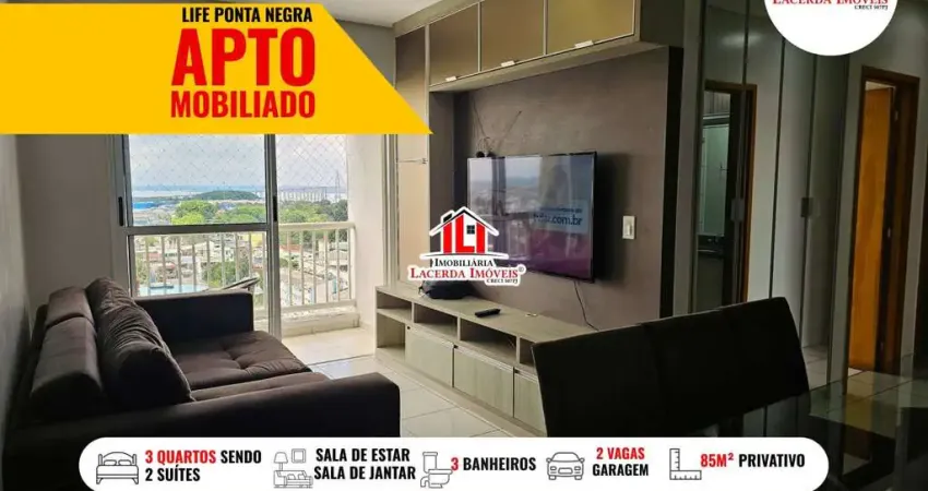 Apartamento para locação em manaus, santo agostinho, 3 dormitórios, 2 suítes, 3 banheiros, 2 vagas