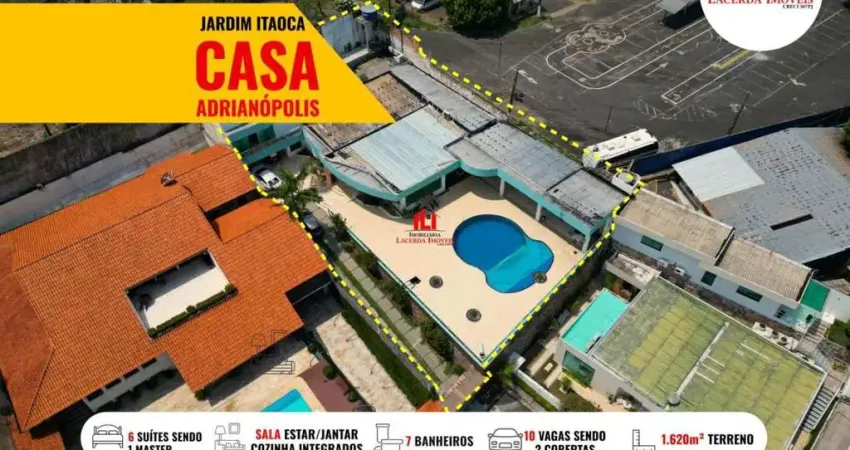 Casa em condomínio para locação em manaus, adrianópolis, 6 dormitórios, 6 suítes, 7 banheiros, 6 vagas