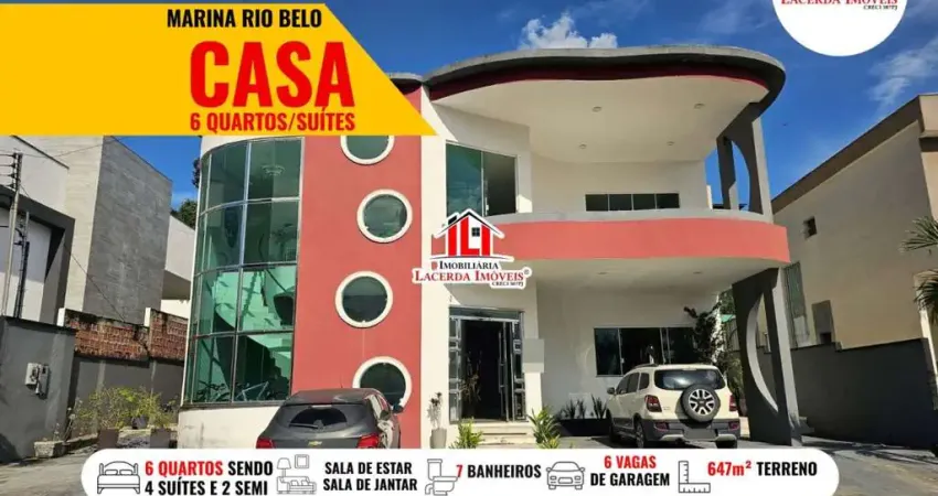 Casa em condomínio para venda em manaus, ponta negra, 6 dormitórios, 4 suítes, 5 banheiros, 4 vagas