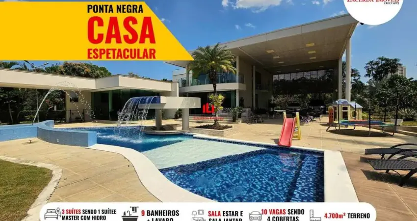 Casa em condomínio para venda em manaus, ponta negra, 3 dormitórios, 3 suítes, 5 banheiros, 10 vagas