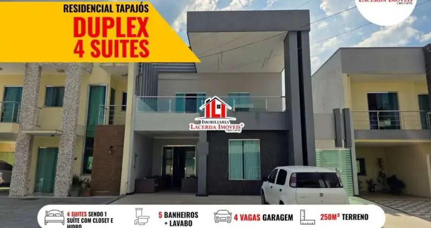 Casa em condomínio para locação em manaus, tarumã, 4 dormitórios, 3 suítes, 5 banheiros, 4 vagas