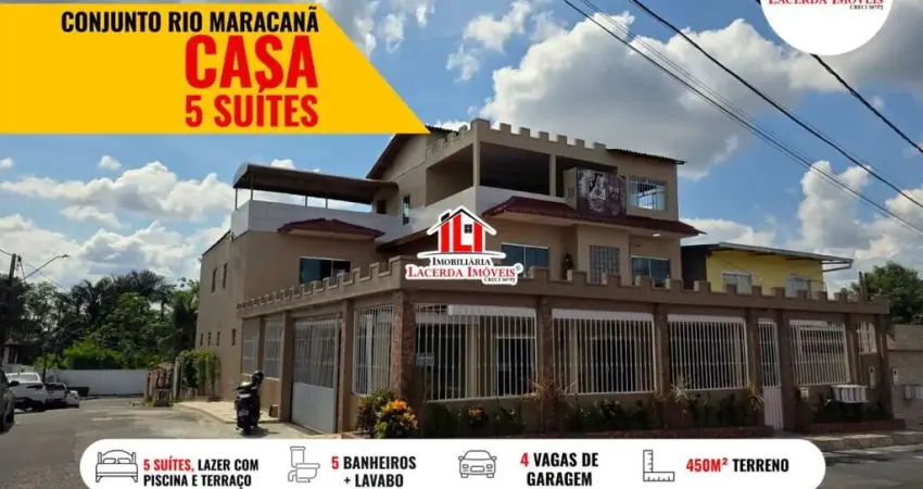 Casa para venda em manaus, flores, 5 dormitórios, 5 suítes, 6 banheiros, 4 vagas