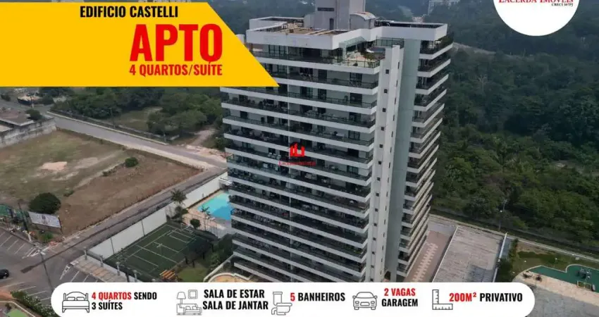 Apartamento para locação em manaus, ponta negra, 4 dormitórios, 3 suítes, 4 banheiros, 2 vagas