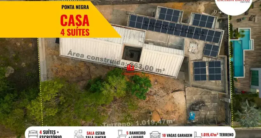 Casa em Condomínio para Venda em Manaus, Ponta Negra, 4 dormitórios, 4 suítes, 5 banheiros, 4 vagas