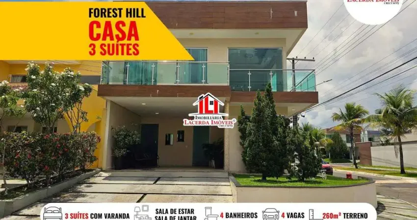 Condomínio Forest Hill, Casa Duplex 3 suítes de esquina, piscina e espaço gourmet