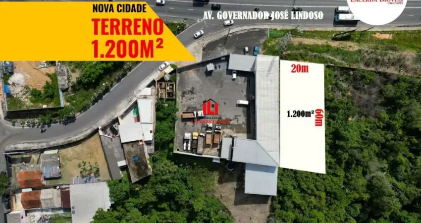 Terreno 20x60= 1.200m² na Av. Governador José Lindoso, Ideal para galpão, empresas