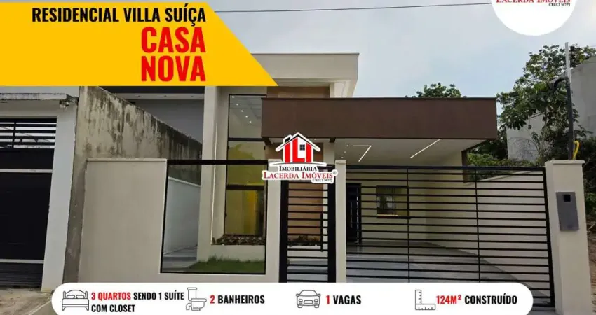 Villa Suiça, Casa 3 quartos sendo 1 suíte, quinta, ACEITA FINANCIAMENTO BANCÁRIO, FGTS