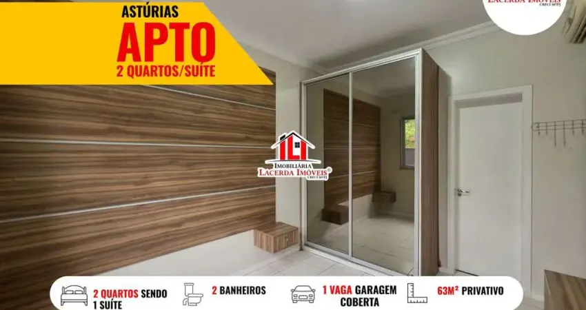 Condomínio Astúrias, TÉRREO, Apartamento 2 quartos com suíte, SEMIMOBILIADO, Bairro Flores
