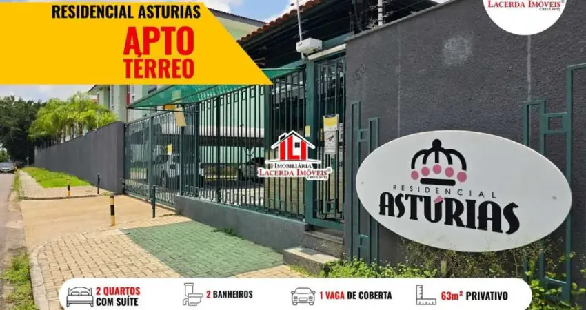 Condomínio Astúrias, TÉRREO, Apartamento 2 quartos com suíte, SEMIMOBILIADO, Flores