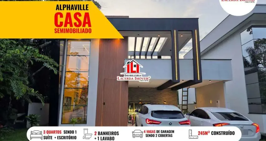 Alphaville 4, Casa Térrea com 3 quartos sendo 1 suíte master com closet