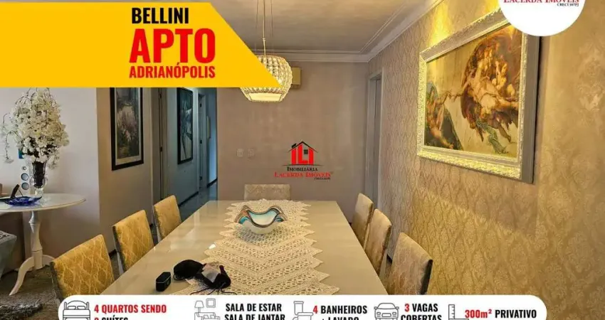 Condomínio Bellini, 180m², 4 quartos sendo 3 suites, 3 vagas cobertas, Bairro Adrianpolis