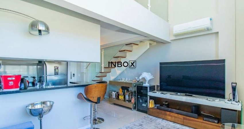 INBOX vende apartamento com 57m2 privativos, com 1 dormitório (1 suíte), 2 banheiro, semimobiliado, 2 vagas, no Nine, em Porto Alegre - RS