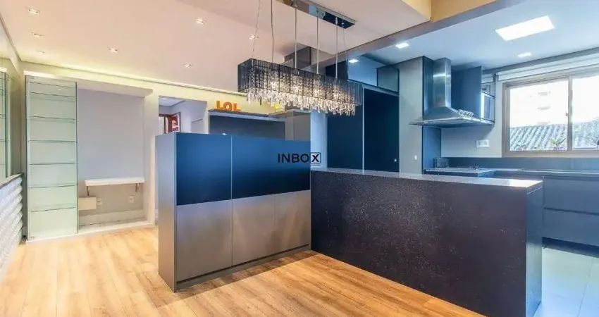 Apartamento com 80 m² privativos, semimobiliado, de 2 dormitórios, 2 suítes, 1 vaga