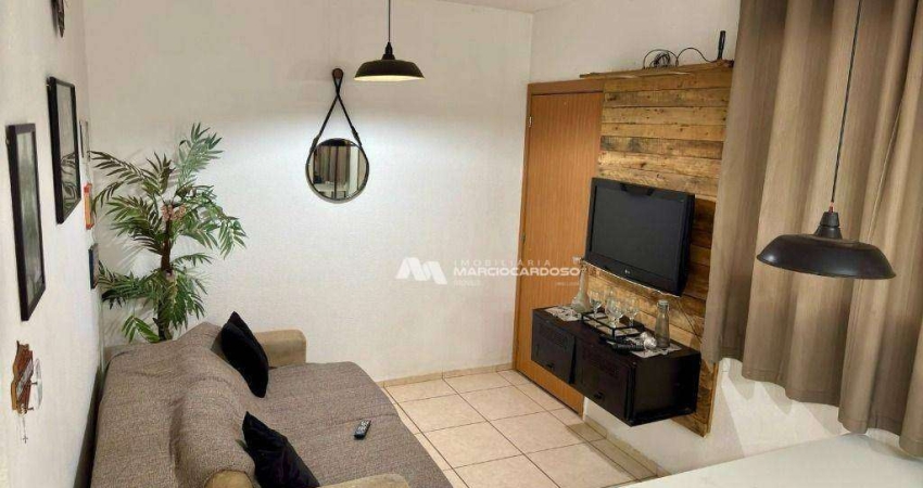 Apartamento com 2 dormitórios para alugar, 48 m² por R$ 1.850,01/mês - Rios di Itália - São José do Rio Preto/SP