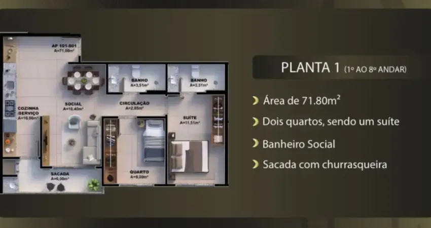 Apartamento com 2 quartos à venda na Rua dos Cardeais, Pedra Branca, Palhoça