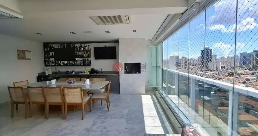 Apartamento para venda no Tatuapé, 165 metros, 3 suítes, varanda gourmet, 4 vagas fixas e depósito .