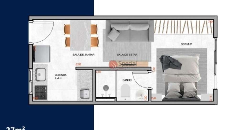Lançamento Apartamento de 27metros com - Vila Carrão
