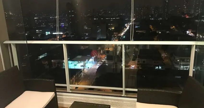 Studio para compra no Anália Franco decorado, 1 banheiro, 1 vaga, sacada e lazer completo.
