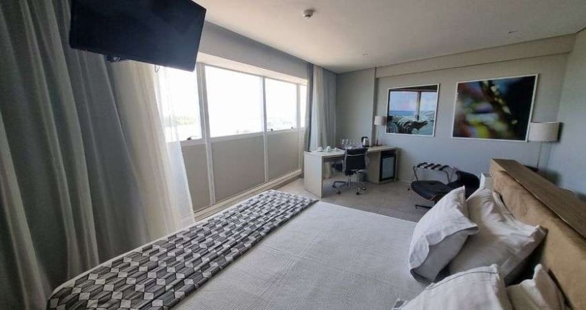 Apto nascente 36m2 mobiliado e equipado na beira mar de Barra, vista incrível pra Ilha do Amor.