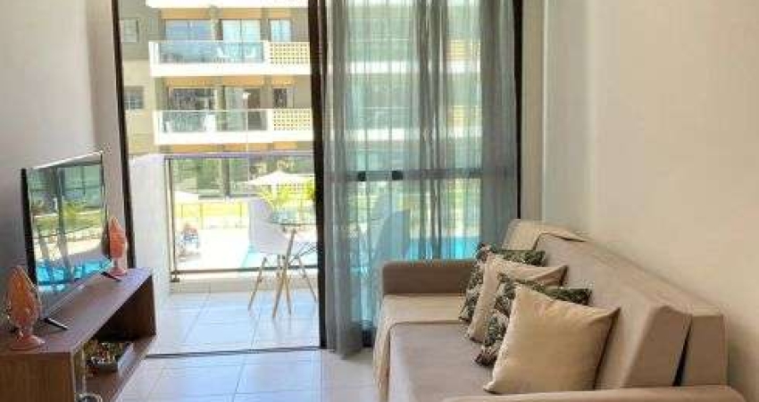 Lindo apto, mobiliado e decorado no Mana Beach, frente piscina, cama, mesa e banho, completíssimo.