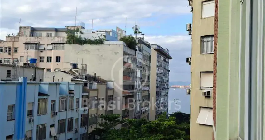 Copacabana, Posto 6, conjugado, vista lateral mar, reformado, mobiliado