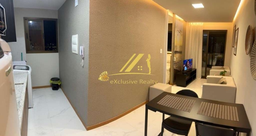 Smart Convenções: Quarto e sala com varanda mobiliado, 30m2, a 800m da Praia, perto do Centro de Convenções. 1 vaga privativa. Rooftop vista mar!