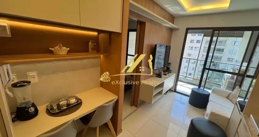 Aluguel de quarto e sala com varanda, 31m2 no House Pituba finamente mobiliado, com mini closet. Andar intermediário. Vaga rotativa. Rooftop com pisci