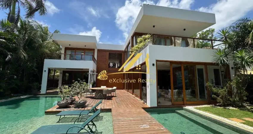 Casa de luxo em guarajuba. 5 suítes, com mobília refinada e com um requinte diferenciado. condomínio paraíso do mar, pé na areia com ótima infraestrut