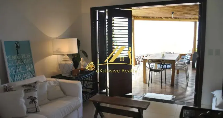 Village duplex 3 suítes mobiliado, com lavabo, dependência completa em itacimirim. 120m2. beira mar. condomínio itacim 23. 2 vagas de garagem.