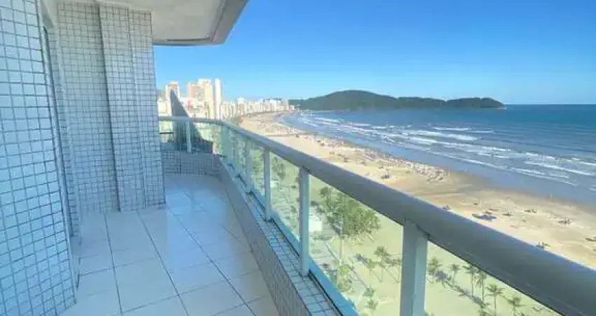 Apartamento frente mar, 3 dormitórios sendo 2 suítes, guilhermina, 127m²