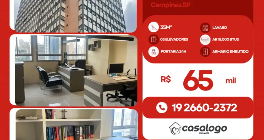 Alugo e Vendo sala comercial mobiliada na Av Campos Salles no Centro - Campinas - SP