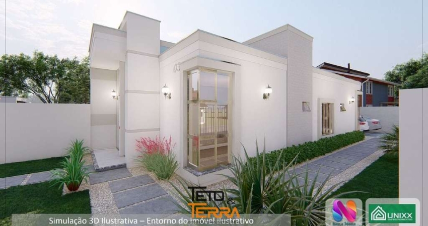 Linda Casa á Venda 74m², 3 dormitórios sendo 1 suíte, no Centro em Canelinha SC