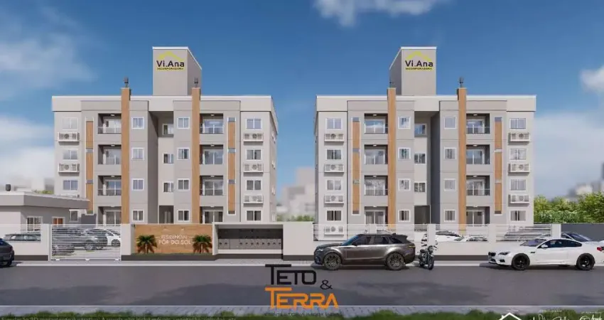 Apartamento com 52m2 no lot. galápagos em tijucas, 2 dormitórios, 1 suíte,sacada