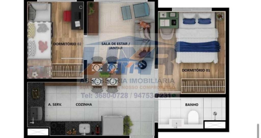 Apartamento para Venda em São Paulo, Jardim Promissão, 2 dormitórios, 1 banheiro, 1 vaga