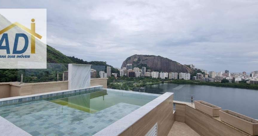 Cobertura cinematográfica, Lagoa, 550 m², - 4 suítes- duplex- 3 vagas