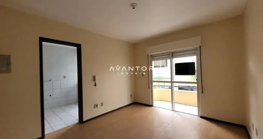 Apartamento 1 dormitório, sala de estar com sacada, banheiro social, cozinha, ár