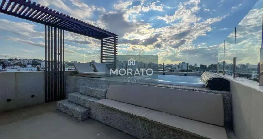 Cobertura porteira fechada de 4 quartos com 3 suítes na dona clara, frente, bh