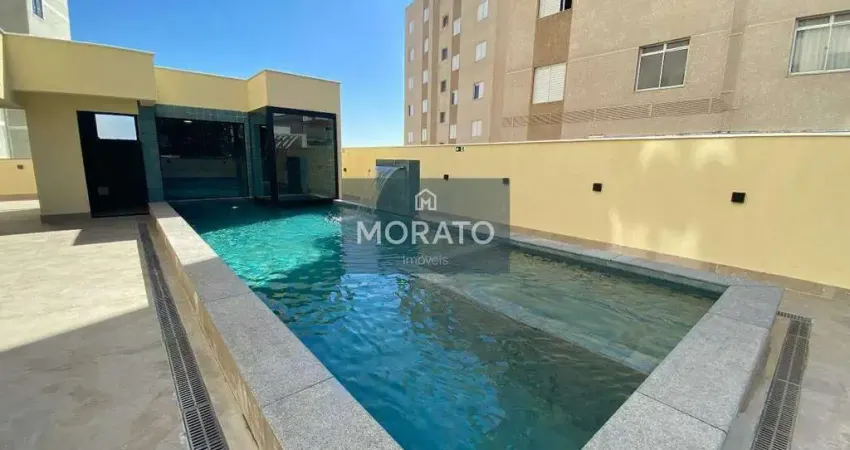 Apartamento 2 quartos com elevador e lazer completo, 1 vaga de garagem sob pilotis no bairro serrano