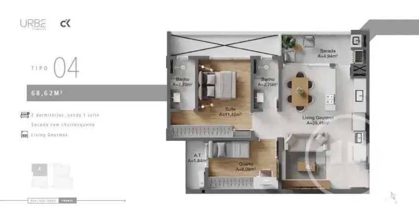 Apartamento com 1 quarto à venda na Rua José Tedeo, 97, São Judas, Itajaí
