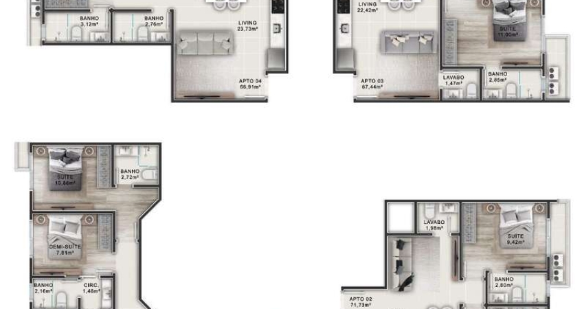 Apartamento com 3 quartos à venda na Rua Coqueiros, 165, Tabuleiro (Monte Alegre), Camboriú
