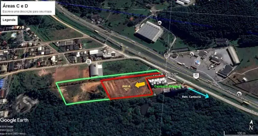 Terreno as margens da br 101 com 12.857,16 m² à venda - várzea do ranchinho, camboriú