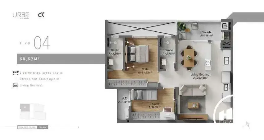 Apartamento com 1 quarto à venda na Rua José Tedeo, São Judas, Itajaí