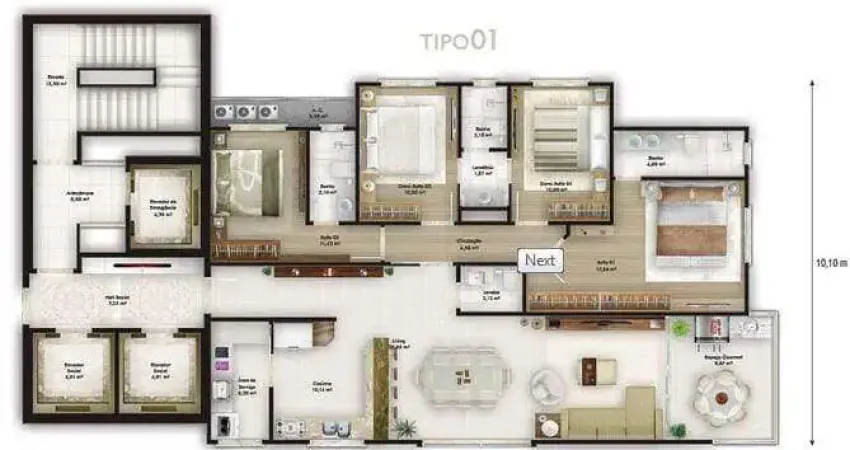 Apartamento em construção com 4 dormitórios à venda, 1 m² por r$ 1.695.000 - meia praia - itapema/sc