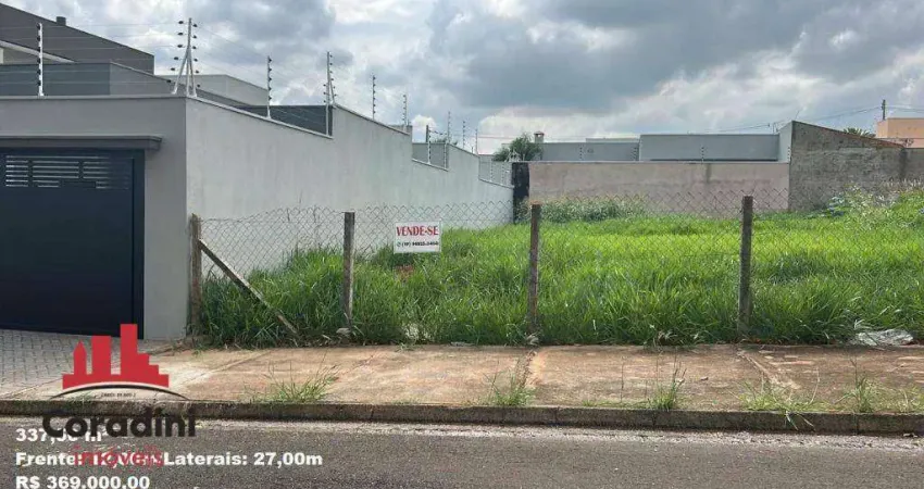 Terreno à venda, 337 m² por r$ 369.000 - residencial dona margarida - santa bárbara d'oeste/sp