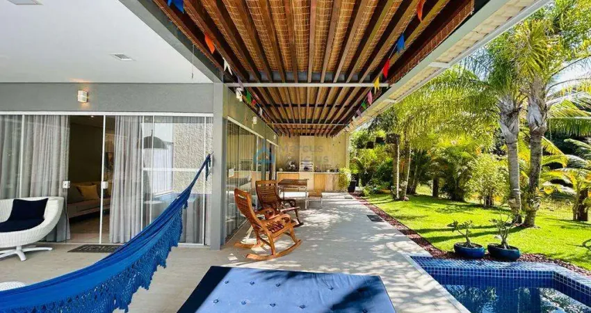 Casa em Condomínio para Venda em Camaçari, Busca Vida, 4 dormitórios, 3 suítes, 5 banheiros, 5 vagas